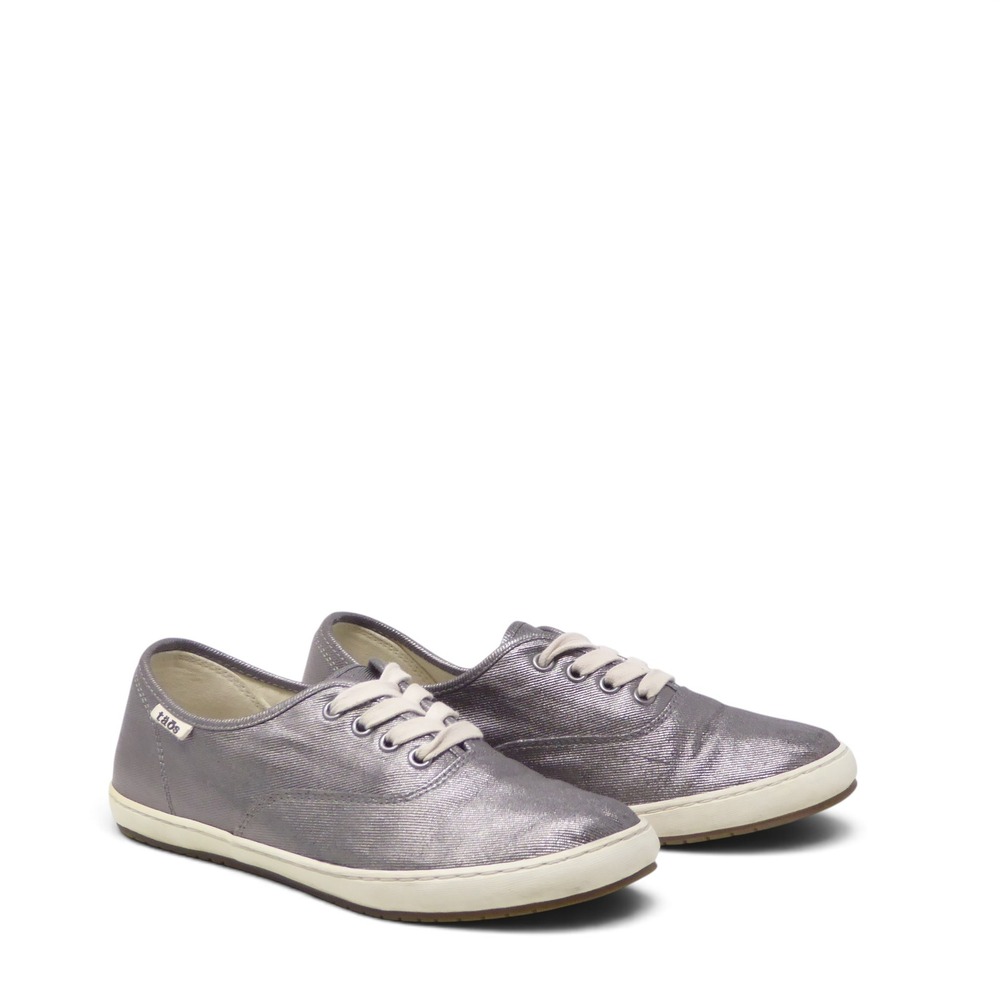 Taos Womens Guest Star Sneakers Pewter Metallic Canvas 9